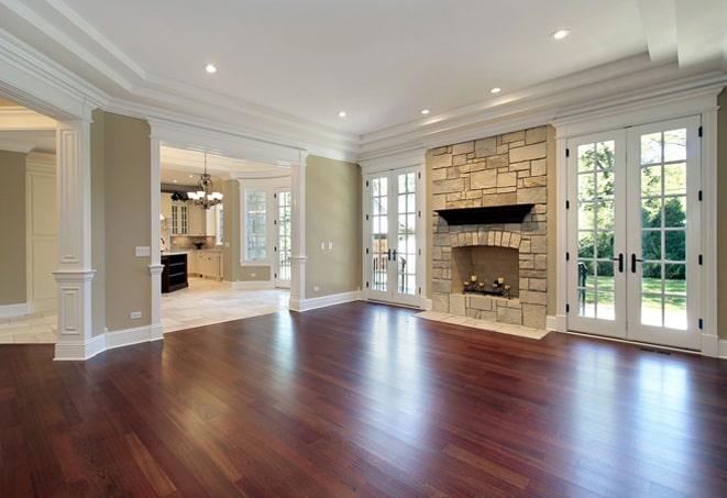 wide-plank wood flooring with natural wood grain